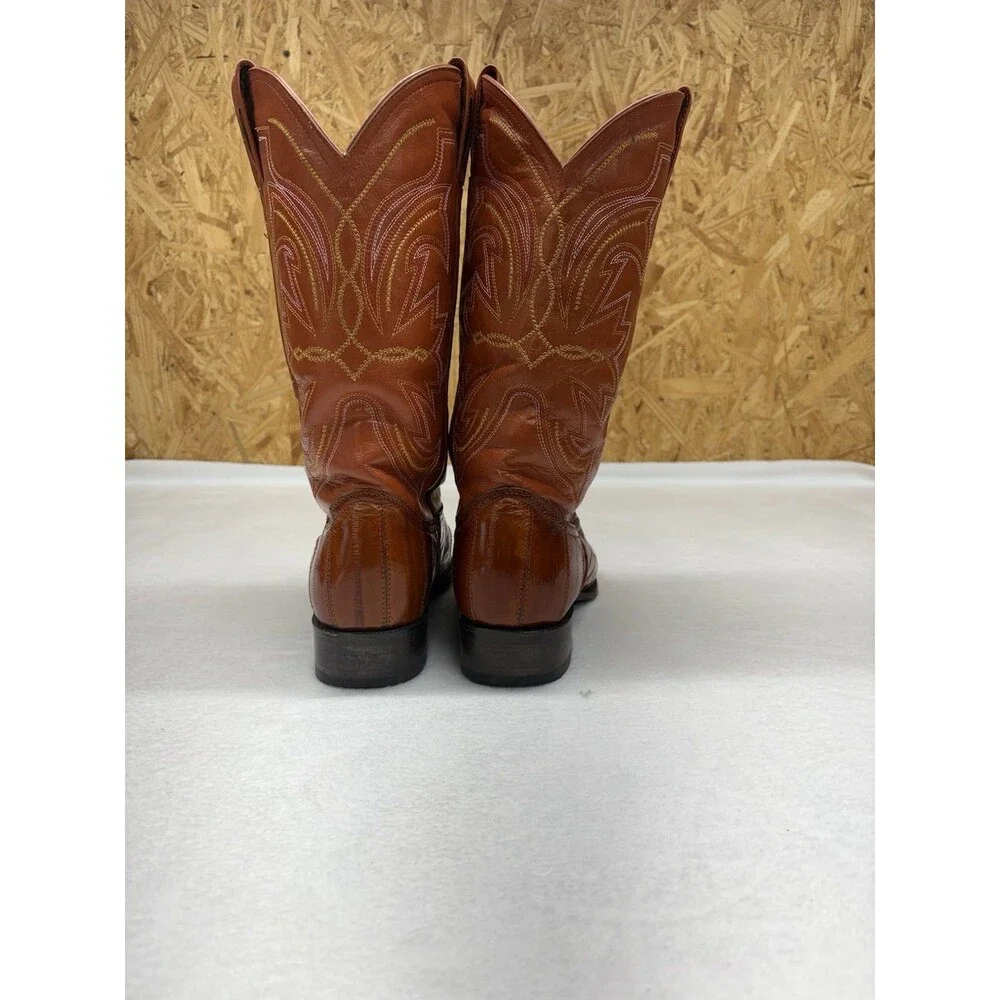 Vintage Y2K Francotirador Men’s Boots Genuine Anguila Eel Skin Cognac Sz 10 1/2